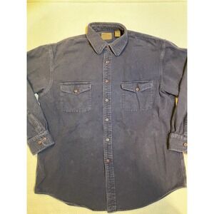 Vintage St‎ John's Bay Chamois Shirt Heavy Cotton Button Up Mens Size Large Tall